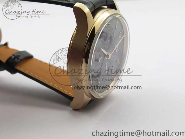 MIROTIME 0129 Elegant Portugieser Perpetual Calendar IW503302 RG V9F 1:1 Best Edition Gray Dial on Black Leather Strap A 7096